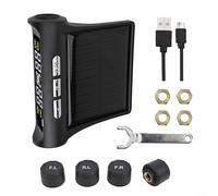 Sistema di pressione solare senza fili con doppia ricarica USB, display LCD, 4 sensori esterni, 6 modalità di allarme, interruttore unità PSI/bar, compatibile con