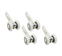 Sistema di pulegge per porta scorrevole con cuscinetti in metallo e ruote in plastica per un funzionamento fluido e silenzioso sulle ante degli armadietti (A 4 pezzi)