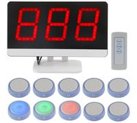 Sistema di pulsanti per quiz wireless con telecomando, sistema di gioco a quiz con pulsanti wireless e display a LED, blocco rapido alla prima pressione, timer, messaggi vocali, per giochi a quiz