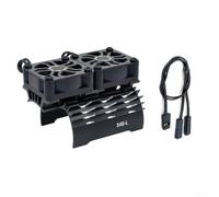 Sistema di raffreddamento motore brushless a doppia ventola per auto RC in scala 1/12 1/10 1/8 1/5 con supporto per motori da 28 mm, 29 mm, 36 mm, 380, 390, 540, 550 (nero, 380-L)