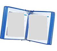 Sistema di riferimento da parete, Portadocumenti A4 montato a parete, 10 pannelli fronte-retro, espositore for pagine trasparenti a fogli sfusi
