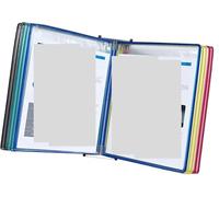 Sistema di riferimento da parete, Portadocumenti A4 montato a parete, 10 pannelli fronte-retro, espositore for pagine trasparenti a fogli sfusi