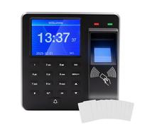 Sistema di rilevamento del tempo per piccole imprese, dispositivo di rilevamento del tempo 3-in-1 con impronta digitale, password e lettore di carte, capacità impronte digitali 1000, sistema di
