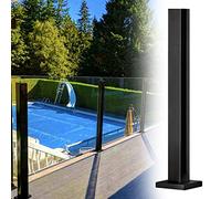 Sistema di ringhiere in acciaio inox e vetro, pali per balaustra, supporto per recinzione per piscina, con fessure e tappo di base, 85 cm