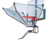 Sistema di ritorno portatile da basket con rotazione a 180°, rete da rimbalzo pieghevole per una migliore pratica di tiro e allenamento sportivo
