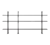 Sistema di Scaffalature Keen 208 con 3 Nero, Ottone e Vetro Fumé.