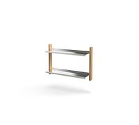 Sistema di Scaffalature Mazo MOD Modello 15 1 Binario da 525 + 2 Ripiani in Rovere/ Alluminio