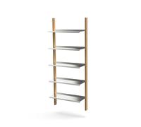 Sistema di Scaffalature MOD Modello 1 2x1925 Rail + 5 Ripiani Rovere/ Alluminio
