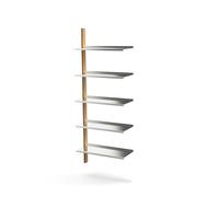 Sistema di Scaffalature MOD Modello 2 1 Binario da 1925 + 5 Ripiani in Rovere/ Alluminio