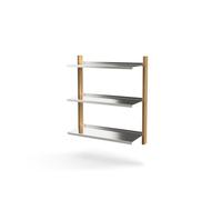 Sistema di Scaffalature MOD Modello 9 2x875 Rail + 3 Ripiani in Rovere/ Alluminio