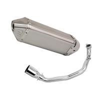 Sistema Di Scarico Completo Universale Per Zuma GY6, Motore A Serbatoio 125CC, 150CC E 200CC Silenziatore di Scarico Moto(TYPE-A STAINLESS)