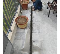 Sistema di scarico per esterni, kit di scarico sottile da 5,1 cm, griglia di scarico nera per scarico di acque piovane e pozzetto, soluzione durevole per bacino di raccolta