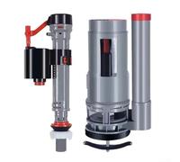 Sistema di scarico WC di ricambio con tecnologia Dual Push Flush e regolabile per valvola di ingresso dell'acqua per una facile sostituzione nei serbatoi dell'acqua