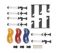 Sistema di sfondo fotografico a 3 assi - Supporto manuale per sfondo con catene, montaggio a parete e a soffitto, salvaspazio e stabile - Accessori per studio fotografico per carta, tessuto e PVC