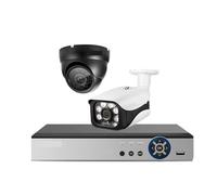 Sistema di sicurezza CCTV AHD DVR Kit telecamera AHD con rilevamento facciale da 5 MP Kit sistema di videosorveglianza DVR da 8 canali for interni ed esterni(3T(户外运动),8CH NVR 2PCS CAMERA_EU PLUG)