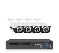 Sistema di sicurezza CCTV DVR H.265+ 8MP Ultra HD 10CH con telecamera for visione notturna 4K for esterni, kit di videosorveglianza con rilevamento del movimento(4T,10CH NVR 4PCS CAM_UK PLUG)