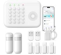 Sistema di sicurezza domestica wireless, sistema di allarme 4G/WiFi con tastiera, espandibile fai da te con sensori per porte e movimento, avvisi tramite app Tuya, nessun costo contrattuale (9 pezzi)
