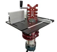 Sistema di sollevamento del router in metallo, sollevatore in alluminio con piastra superiore, kit di sollevamento manuale per da tavolo, piastra di base per scanalature, rifilatura, smussatura
