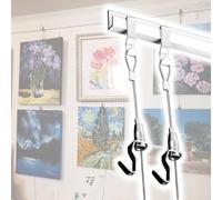 Sistema di sospensione artistica da parete HeavyDuty Kit con cavi in acciaio Soluzione per appendere immagini per musei studio d'arte hotelBinario da 2 m Cavo da 0,5 m 1 gancio