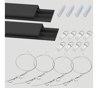 Sistema di Sospensione della Guida per Foto 6,6 Piedi Immagine appesa Traccia + Filo del Telaio per Immagini con 2 Hooks, Ganci a Specchio della Mostra per Il Muro, Cornice per Immagini a Doppia