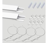 Sistema di Sospensione della Guida per Foto 6,6 Piedi Immagine appesa Traccia + Filo del Telaio per Immagini con 2 Hooks, Ganci a Specchio della Mostra per Il Muro, Cornice per Immagini a Doppia
