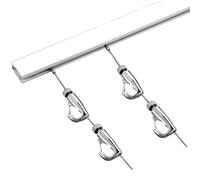 Sistema di sospensione per binari portaprofili, Click Track Picture Rail 2-7Ft Sistema di sospensione a parete Ganci regolabili Cavi in acciaio 7-10Ft(5ft(152cm) rail,10ft(305cm) Cord)