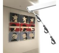 Sistema di Sospensione per Quadri Regolabile con 3 Ganci e Cavo Metallico - Binario per Esposizione di Foto da 40" per più opere d'Arte - Perfetto per l'arredamento della casa e Le pareti de