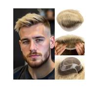 Sistema di sostituzione 4T613# Blonde Human Hair Lace Front Men's Hairpiece Mono Top with PU Skin Base Toupee for Men Della Base