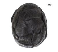 Sistema di sostituzione capelli umani da uomo toupee in pelle mono poli...