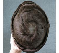 Sistema di sostituzione dei capelli da uomo pelle sottile toupee parrucche re...