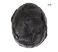 Sistema di sostituzione dei capelli mono fine Toupee da uomo in poli pelle pe...
