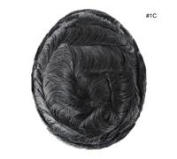 Sistema di sostituzione dei capelli mono fine Toupee da uomo in poli pelle pe...