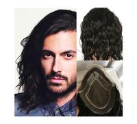 sistema di sostituzione dei capelli per uomo 8*10 Parrucchino riccio naturale 12IN Parrucchino europeo for capelli umani vergini for uomo Parrucchino Mono pizzo con PU Intorno Parrucche da uomo Parruc
