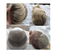 sistema di sostituzione dei capelli per uomo Sostituzione for uomo Sistema di capelli umani Ombre Biondo Parrucchino for capelli umani for uomo Merletto svizzero Pelle sottile PU 8X10 Parrucche for ca