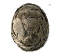 Sistema di sostituzione dei capelli umani da uomo parrucchiere mono toupee in...