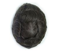 Sistema di sostituzione dei capelli umani da uomo pelle 0,12 mm parrucche con...