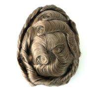 Sistema di sostituzione dei capelli umani da uomo pelle 0,12 mm parrucche con...