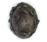 Sistema di sostituzione dei capelli umani da uomo pelle 0,12 mm parrucche con...