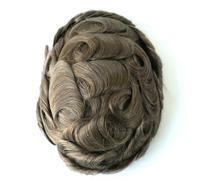 Sistema di sostituzione dei capelli umani da uomo pelle 0,12 mm parrucche con...