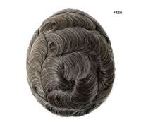 Sistema di sostituzione dei capelli umani Toupee da uomo 0,08 mm pezzi di cap...