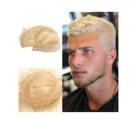 Sistema di sostituzione Parrucca da uomo bionda 613# con pizzo frontale, toupee, mono pizzo con NPU intorno alla protesi for capelli maschile Della Base