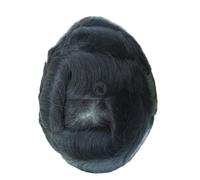 Sistema di sostituzione per capelli in pizzo e PU da uomo, con attaccatura dei capelli naturale, sistema di protesi capillare con densità 130% (6 x 8)