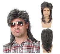Sistema di sostituzione Stile di gioco ruolo con copertura for capelli ricci retrò da uomo Della Base(Grijs)