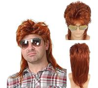 Sistema di sostituzione Stile di gioco ruolo con copertura for capelli ricci retrò da uomo Della Base(Orange)