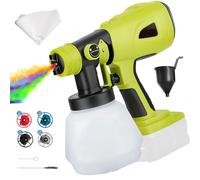 Sistema di spruzzatura a batteria compatibile con batteria Ryobi da 18 V, pistola a spruzzo elettrica per verniciatura portatile con 4 ugelli, 3 modelli, contenitore da 1000 ml per dipingere mobili,