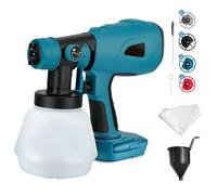 Sistema di spruzzatura a batteria per batteria Bosch da 18 V, pistola a spruzzo elettrica senza spazzole HVLP con 4 ugelli, 3 modelli e contenitore da 1000 ml per recinzioni, assi da terrazzo, pareti