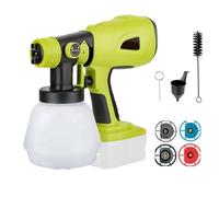 Sistema di spruzzatura a batteria per Ryobi da 18 V, pistola a spruzzo elettrica portatile con 4 ugelli (1/1,8/2,5/3 mm), 3 modelli di spruzzo e contenitore da 1000 ml, pistola a spruzzo wireless per