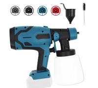 Sistema di spruzzatura a colori senza fili con contenitore da 800 ml e 4 ugelli, 3 modelli di spruzzo, pistola a spruzzo per vernice per pareti e recinzioni, compatibile con batteria Makita da 18 V