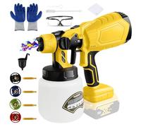 Sistema di spruzzo a batteria per batteria Dewalt da 20 V, portata 1000 ml/min, contenitore da 1000 ml, con 4 ugelli (1/1,8/2,5/3,0 mm), motore senza spazzole, pistola a spruzzo senza fili per pareti,