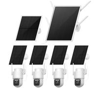 Sistema di stazione base NVR 4G a energia solare, copertura del segnale fino a 200 metri, include 4 telecamere WiFi a obiettivo singolo HD, visione notturna a bassa potenza, impermeabile IP66